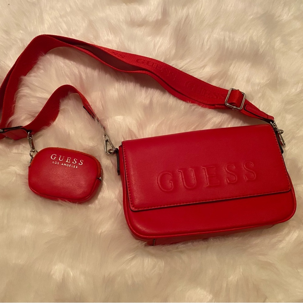 GUESS Bold Red Crossbody Bag Duo
